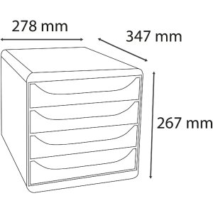 Exacompta 31034D Big Box zásuvkový box 4 zásuvky Skandi pacific blue A4+