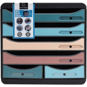 Exacompta 312606D Big Box Maxi zásuvkový box 6 zásuvek Scandi barvy asorted