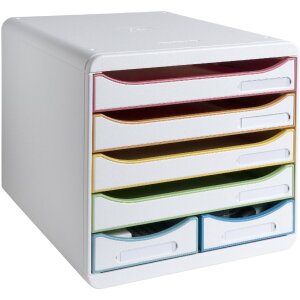 Exacompta zásuvkový box BIG BOX MAXI White Harlequin 6 zásuvek pro A4 a A4+