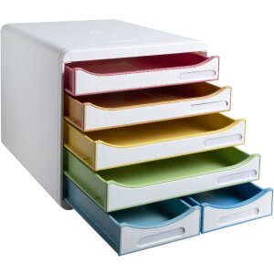 Exacompta zásuvkový box BIG BOX MAXI White Harlequin 6 zásuvek pro A4 a A4+