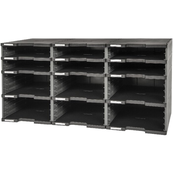 Exacompta ModuloDoc 385714D 12 přihrádek bez zásuvek EcoBlack Tmavě šedá