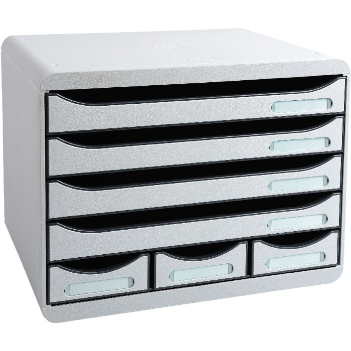 Exacompta STOREBOX zásuvkový box 7 otevřených zásuvek Office světle šedá