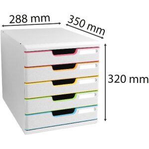 Exacompta 301913D Zásuvkový box MODULO A4 5 zásuvek Bílý Harlekýn