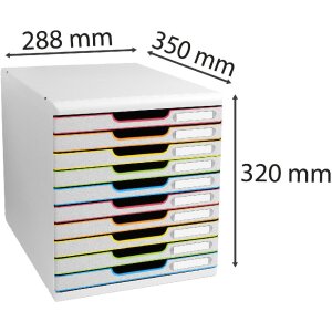 Exacompta 302913D Zásuvkový box MODULO A4 10 zásuvek Bílý Harlekýn
