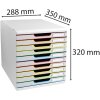 Exacompta 302913D Zásuvkový box MODULO A4 10 zásuvek Bílý Harlekýn