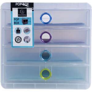 Exacompta Chromaline zásuvkový box 4 zásuvky POP-BOX na dokumenty A4+