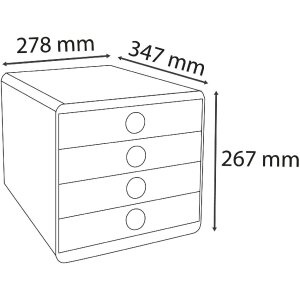 Exacompta Chromaline zásuvkový box 4 zásuvky POP-BOX na dokumenty A4+