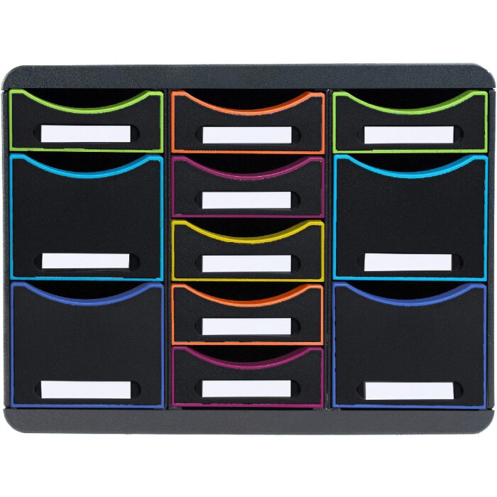 Exacompta zásuvkový box STORE BOX MULTI 11 zásuvek Black Office Black