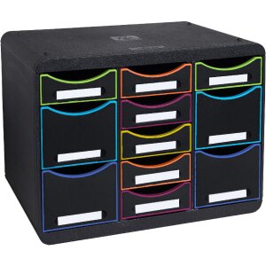 Exacompta zásuvkový box STORE BOX MULTI 11 zásuvek Black Office Black