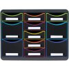 Exacompta zásuvkový box STORE BOX MULTI 11 zásuvek Black Office Black