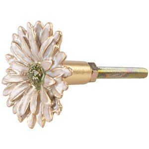 Clayre & Eef 65738 Klika na dveře Flower White Gold...
