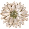 Clayre & Eef 65738 Klika na dveře Flower White Gold Ø 4x3 cm Kov Botanical