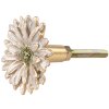 Clayre & Eef 65738 Klika na dveře Flower White Gold Ø 4x3 cm Kov Botanical