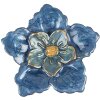 Clayre & Eef Klika na dveře Flower Blue Iron 4x3x4 cm