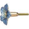 Clayre & Eef Klika na dveře Flower Blue Iron 4x3x4 cm