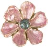 Clayre Eef Klika na dveře Flower Pink Ø 4x3 cm Iron Metal Botanical Style