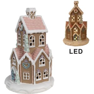 Clayre & Eef 6PR4308 Dekorace domeček s LED Ø...