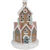 Clayre & Eef 6PR4308 Dekorace domeček s LED Ø 14x22 cm / 3xAAA