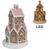 Clayre & Eef 6PR4308 Dekorace domeček s LED Ø 14x22 cm / 3xAAA