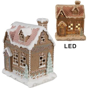 Clayre & Eef 6PR4317 Dekorace domeček s LED 13x10x16...