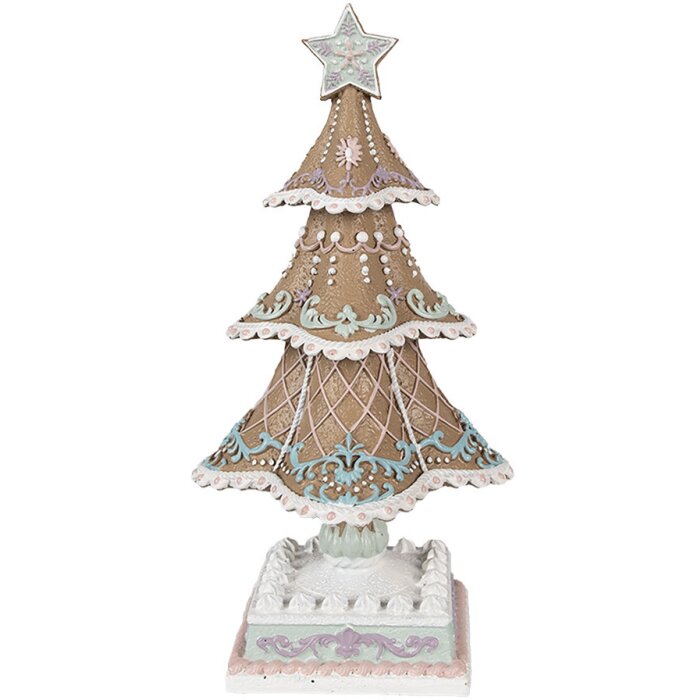Clayre & Eef 6PR4320 Dekorace vánoční stromek 12x12x25 cm
