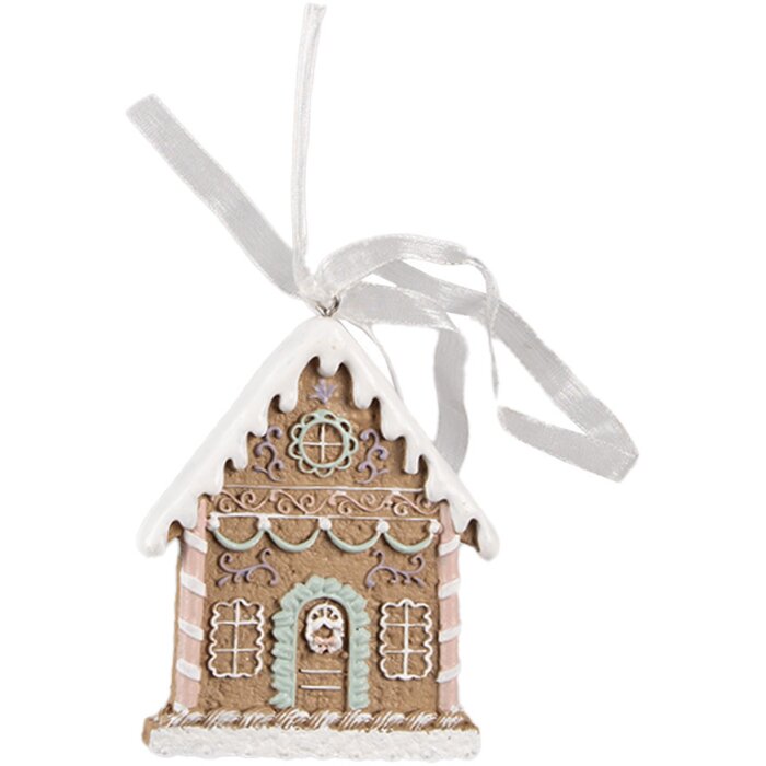 Clayre & Eef 6PR4322 Dekorace Přívěsek Dům 6x1x8 cm