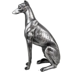 Clayre & Eef 6PR5068 Dekorace Pes stříbrná 20x10x30 cm