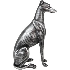 Clayre & Eef 6PR5068 Dekorace Pes stříbrná 20x10x30 cm