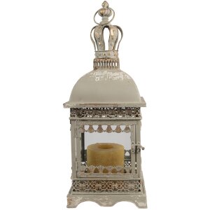 Clayre & Eef 6Y5586 Lucerna Železné sklo Šedozelená 20x20x51 cm Starožitný styl