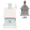 Clayre & Eef 6PR4200 Dekorace domeček s LED 9x8x15 cm