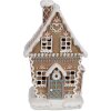 Clayre Eef Perníková chaloupka s LED diodami 13x10x21 cm Hnědý polyresinový vánoční domeček