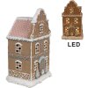 Clayre & Eef Perníková chaloupka s LED diodami 12x9x20 cm Polyresinová vánoční dekorace