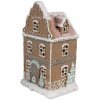 Clayre & Eef Perníková chaloupka s LED diodami 12x9x20 cm Polyresinová vánoční dekorace