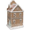 Clayre & Eef Perníková chaloupka s LED diodami 12x9x20 cm Polyresinová vánoční dekorace