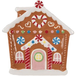 Clayre & Eef 6CE1784 Malý talíř s motivem perníkové chaloupky 20x21x2 cm