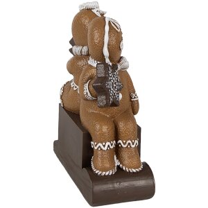 Clayre Eef Vánoční dekorace figurka perníček 11x4x13 cm hnědá