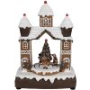 Clayre Eef 6PR4312 Perníková chaloupka LED hudební vánoční dekorace 20x11x27 cm hnědá
