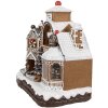 Clayre Eef Vánoční dekorace Perníková chaloupka LED Hudba 33x17x30 cm Hnědá barva