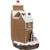 Clayre Eef Vánoční dekorace Perníková chaloupka LED Hudba 33x17x30 cm Hnědá barva