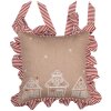 Clayre Eef GBB25 Povlak na polštář 40x40 cm Hnědá perníková chaloupka Bavlněný venkovský styl
