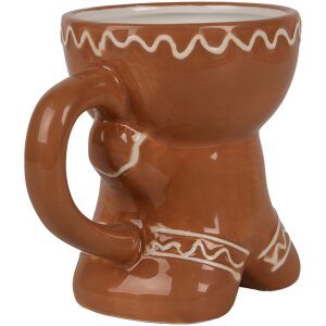 Clayre & Eef Hrnek Perníkový muž 325 ml Hnědý keramický hrnek Vánoce