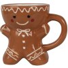 Clayre & Eef Hrnek Perníkový muž 325 ml Hnědý keramický hrnek Vánoce