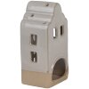 Clayre & Eef Stojánek na čajovou svíčku House Beige Ceramic 7x6x14 cm Country Style