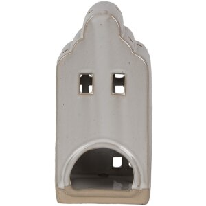 Clayre & Eef 6CE1790 Porcelánový držák na čajovou svíčku House Beige 9x8x18 cm Country Style