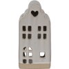 Clayre & Eef 6CE1790 Porcelánový držák na čajovou svíčku House Beige 9x8x18 cm Country Style