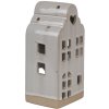 Clayre & Eef 6CE1790 Porcelánový držák na čajovou svíčku House Beige 9x8x18 cm Country Style
