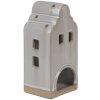 Clayre & Eef 6CE1790 Porcelánový držák na čajovou svíčku House Beige 9x8x18 cm Country Style
