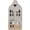 Clayre & Eef 6CE1791 Porcelánový držák na čajovou svíčku House Beige 11x10x23 cm