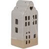 Clayre & Eef 6CE1791 Porcelánový držák na čajovou svíčku House Beige 11x10x23 cm