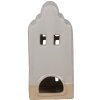 Clayre & Eef 6CE1791 Porcelánový držák na čajovou svíčku House Beige 11x10x23 cm